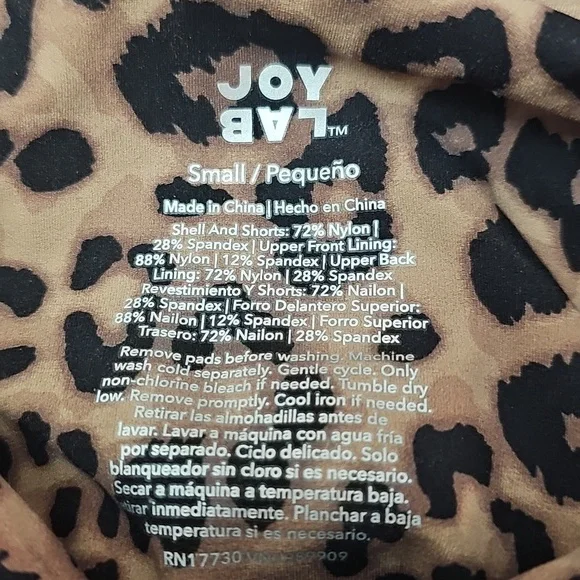 JoyLab Women's Knit Squareneck Slit Active Dress Leopard Print Built-in Shorts S - Picture 5 of 7